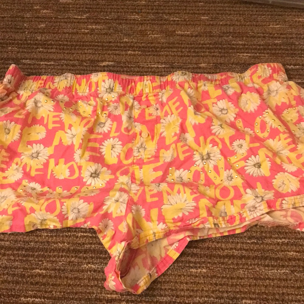 Pink pajama shorts